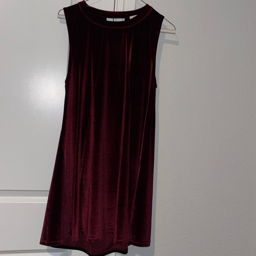 Umgee Burgundy Maroon Velvet Swing Dress